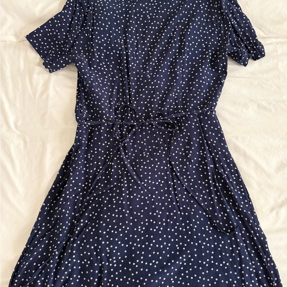 & Other Stories Navy Polka Dot Mini Dress - Picture 3 of 4
